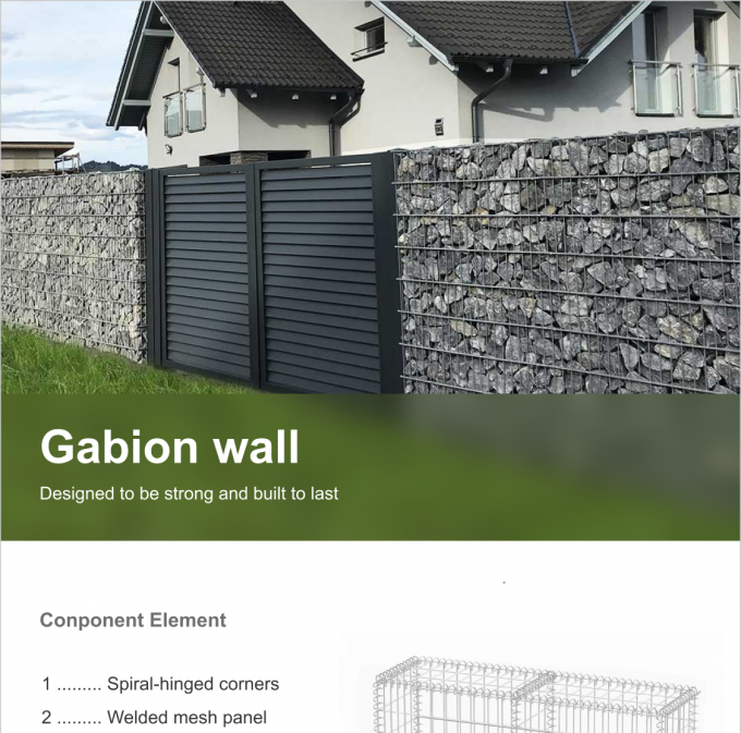 Galfan 200x100x50 Bo&icirc;te de plantation m&eacute;tallique en gabion Bo&icirc;te de roche en gabion Anti-corrosion 2